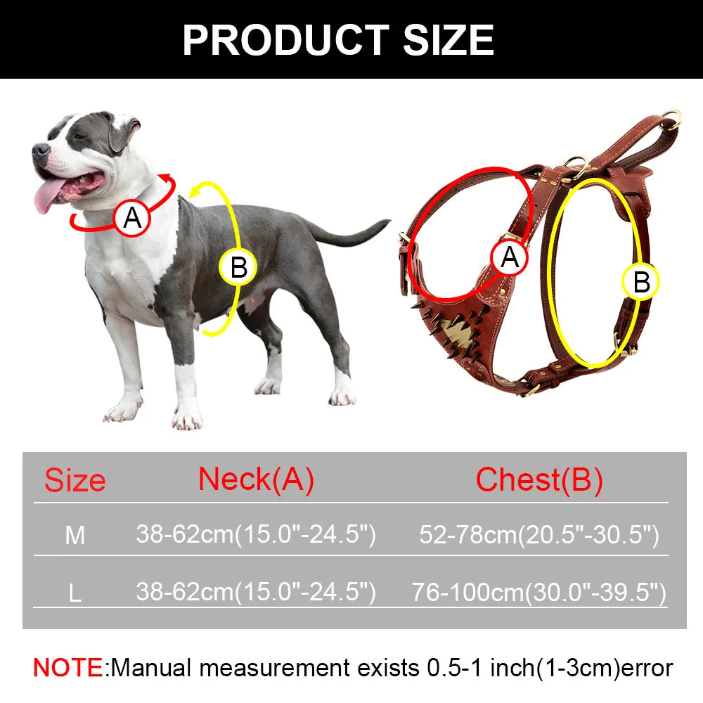 Personalized Leather Pet Dog Harness Custom Durable Dog Vest Harnesses