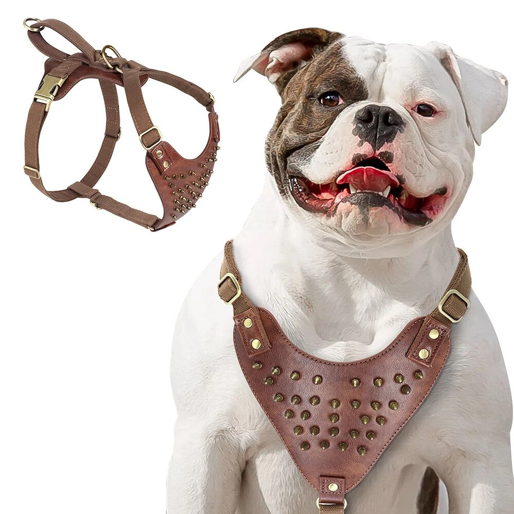 Large Dog Harness Genuine Leather Dogs Harnesses