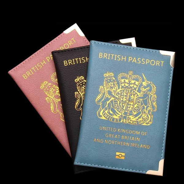 Fashion Travel Passport Cover Women Pu Lether Black Cover