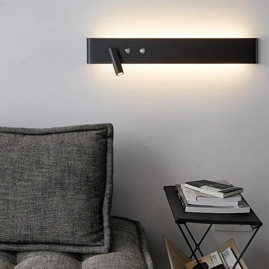 Black White Modern New LED Wall Lamps With Switch Study Living Room