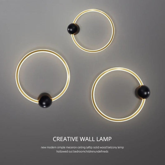 Simple Creative Circle Wall Lamps For Bedside Bedroom Study Living Room