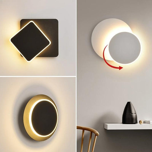 Square Round LED Wall Lamp For Bedroom Living Room Wall Lights