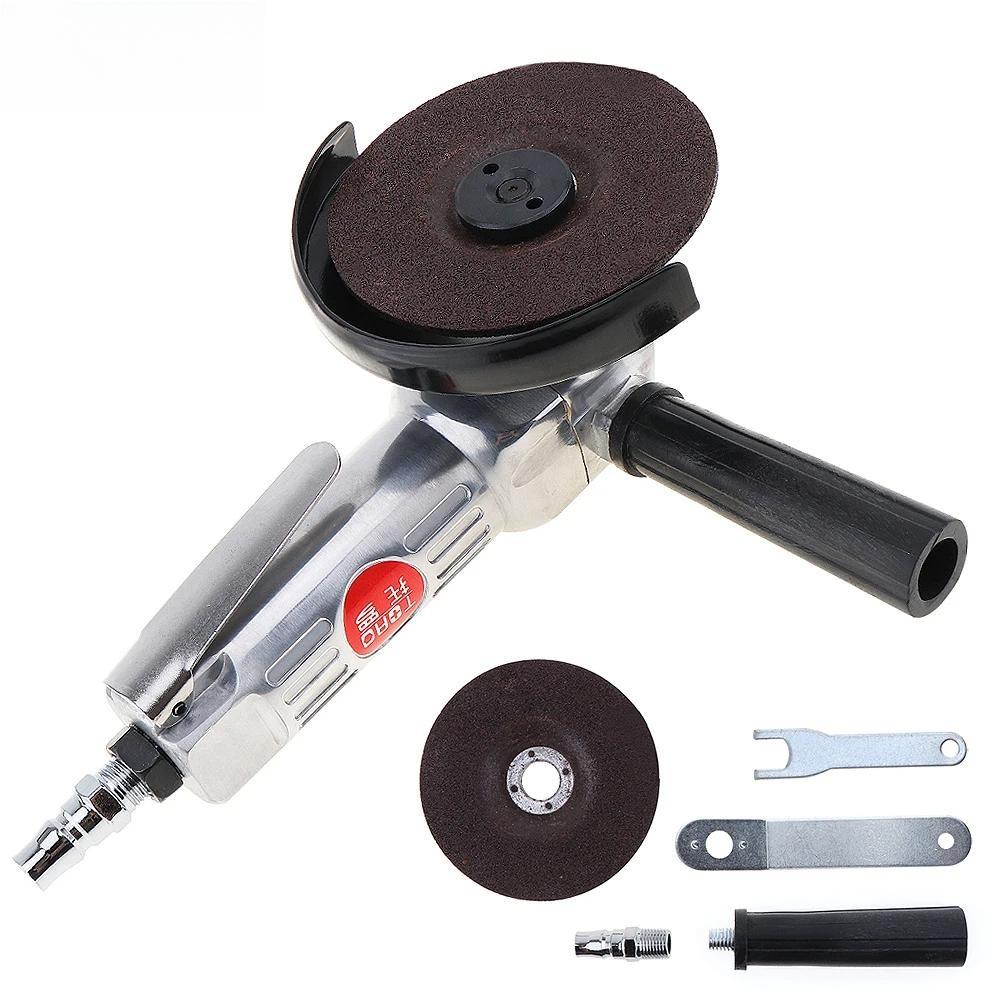 4 Inch Pneumatic Angle Grinder High Speed Polisher Air Grinding with Disc Polished Piece and PVC Handle Tool