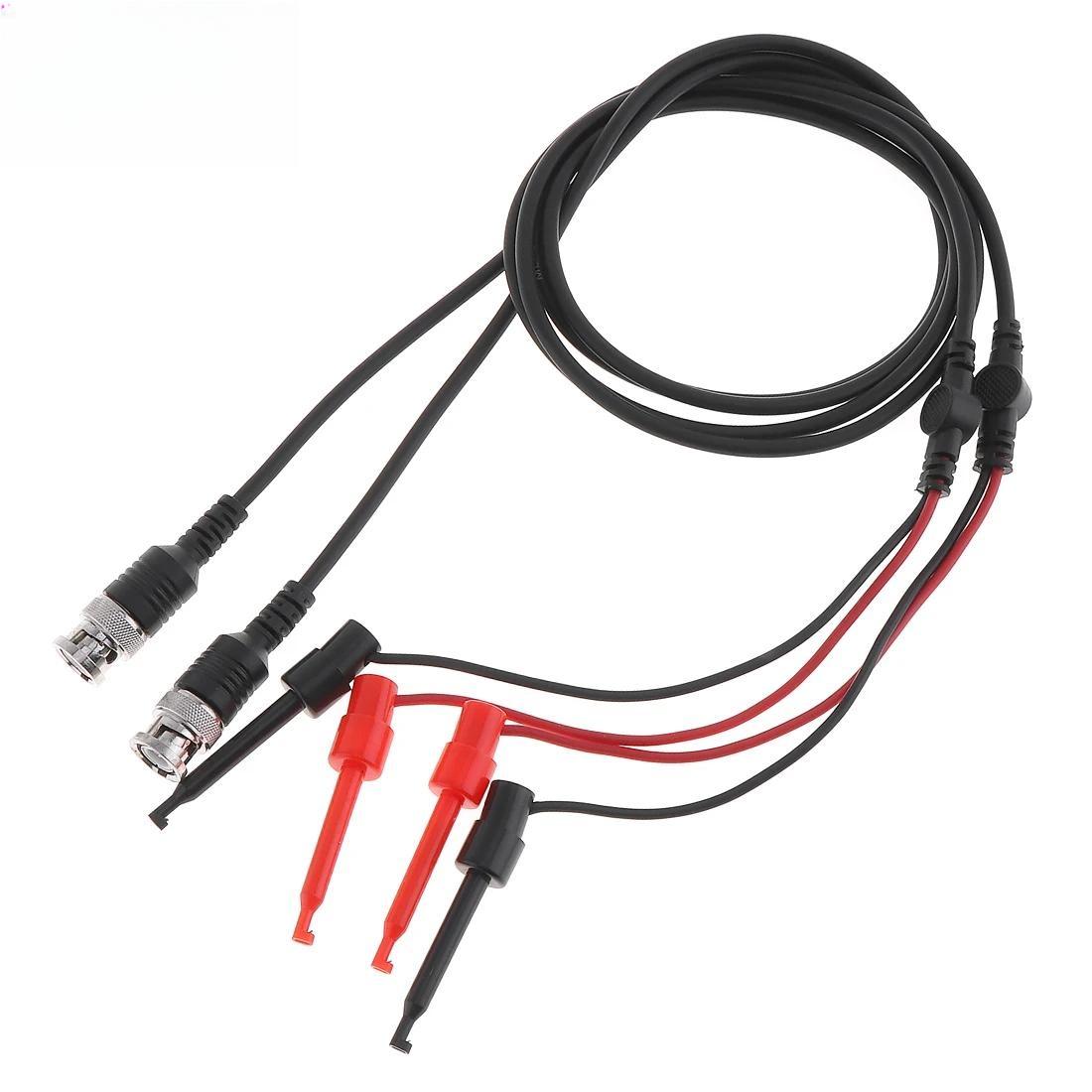 2pcs/lot BNC Male Plug Q9 to Dual Testing Hook Clip Test Leads Probe Coaxial Cable Line