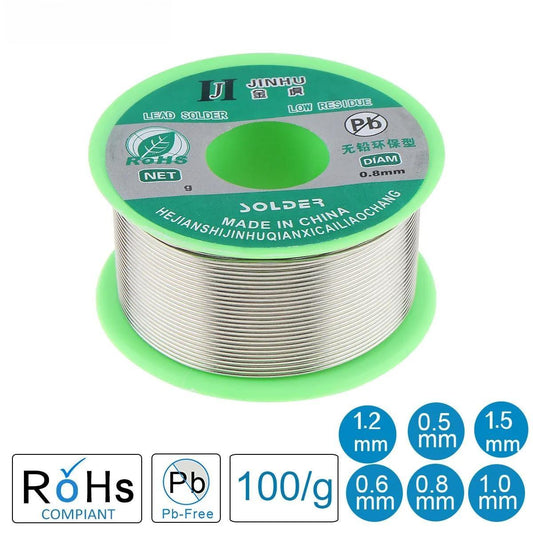 100g 0.5/0.6/0.8/1.0mm Sn99.3 Cu0.7 Lead-free Rosin Core Solder Wire
