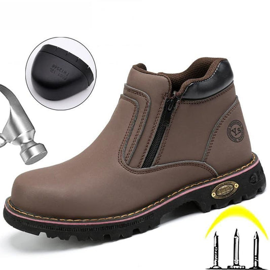 Anti Puncture Anti Smashing Work Boots Safety Steel Toe Shoes Men