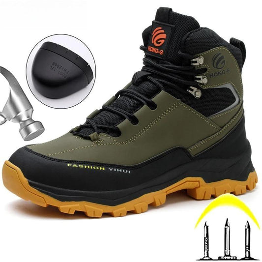 New Winter Boots Men Safety Shoes Anti-smash Anti-puncture Work Boots Steel Toe Shoes