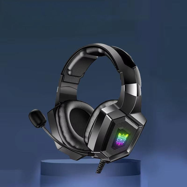 K8 Wired Gaming Headphones with Flexible HD Mic RGB Lighting Effect