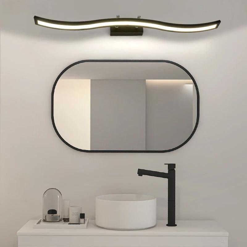 Simple Bright Black White New Modern LED Mirror Lights