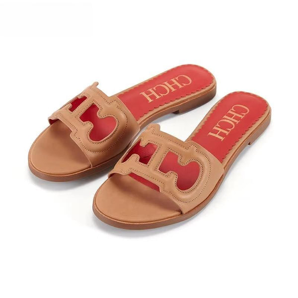 Simple Black Flat Flat Women's Shoes Home Indoor Slippers