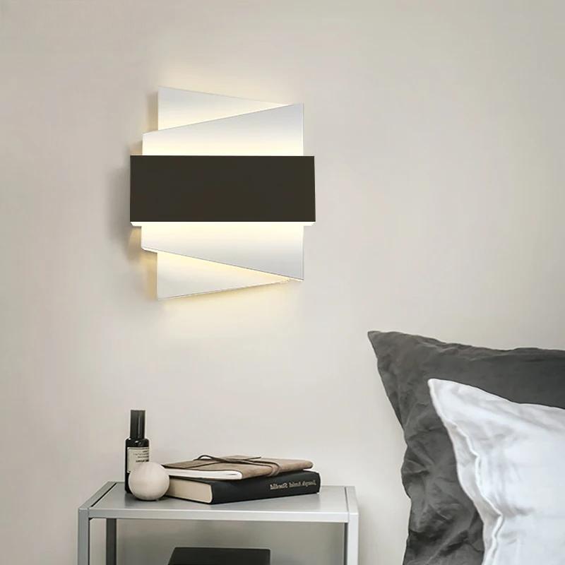 Dimming Simple Black White Square New Modern LED Wall Lamps Living Dining Room