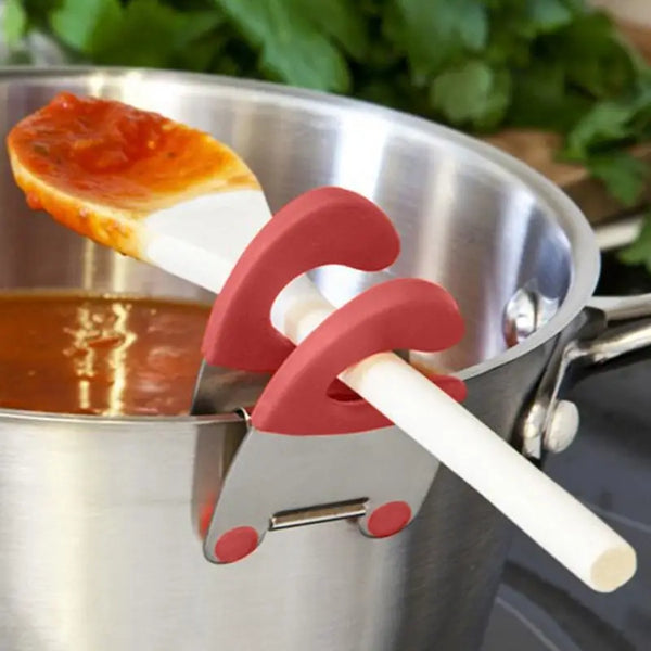 1pc Stainless Steel Pot Side Clip Anti-hot Spoon Spoon