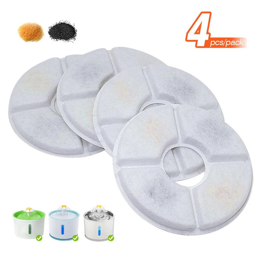 4pcs Cat Water Fountain Filters Activated Carbon Filter Charcoal