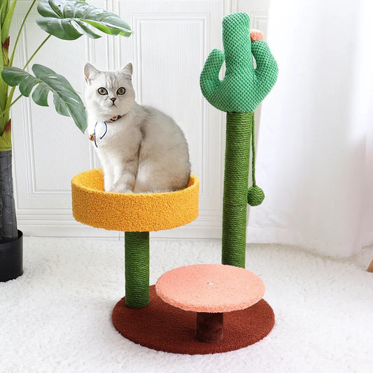 Cactus Cat Scratching Post Cat Climbing Frame Tree Tower Playing Jumping Toy
