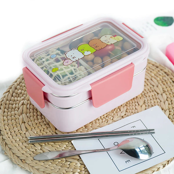Portable for Kids Kids Picnic School Bento Box Cartoon Lunch Box