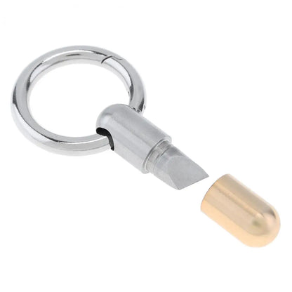 1pcs  Stainless Steel Unboxing Cutter Sharp Capsule Keyring Tiny Cutting Tool Keychain Box Opener
