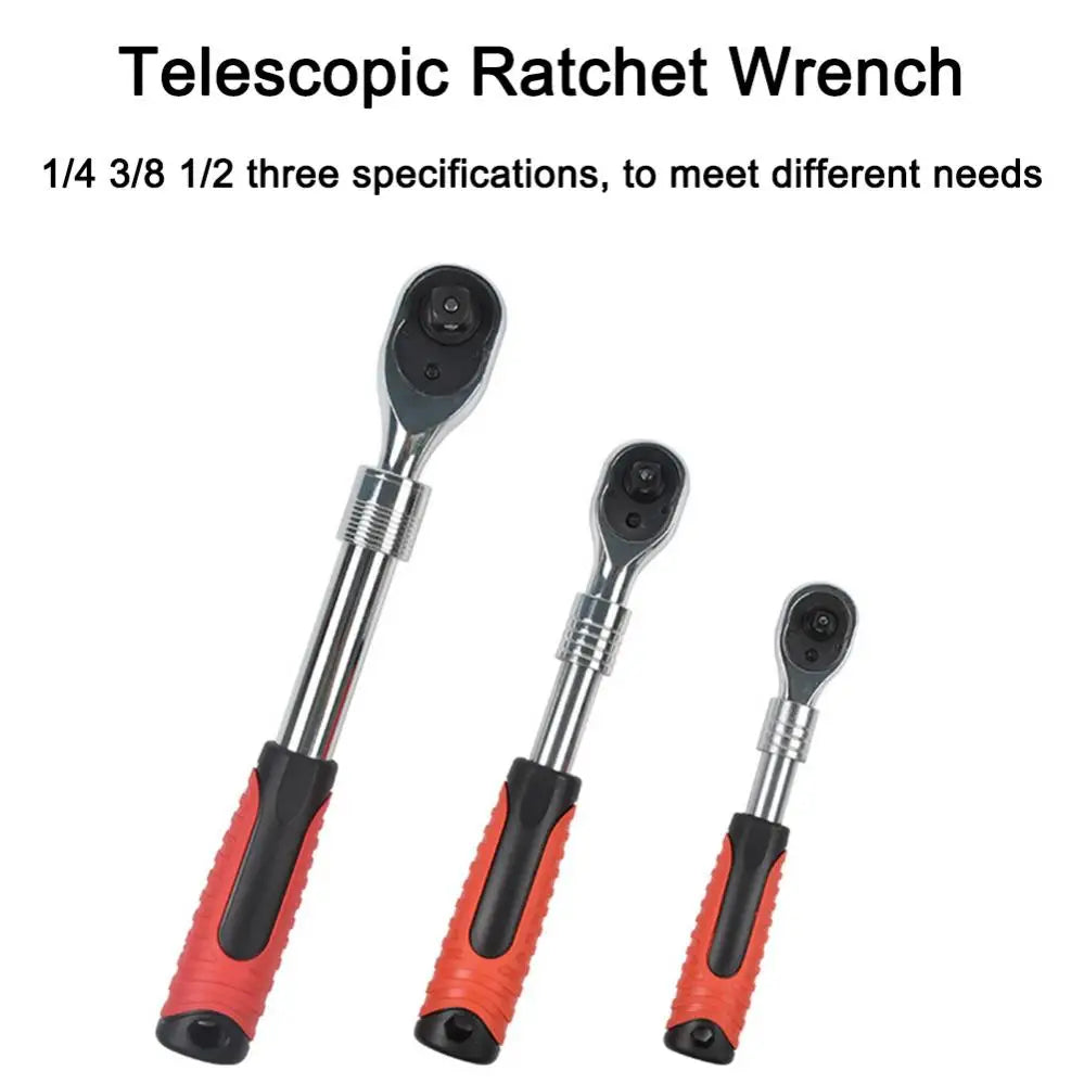 1/4 3/8 1/2 72 Teeth Telescopic Ratchet Wrench