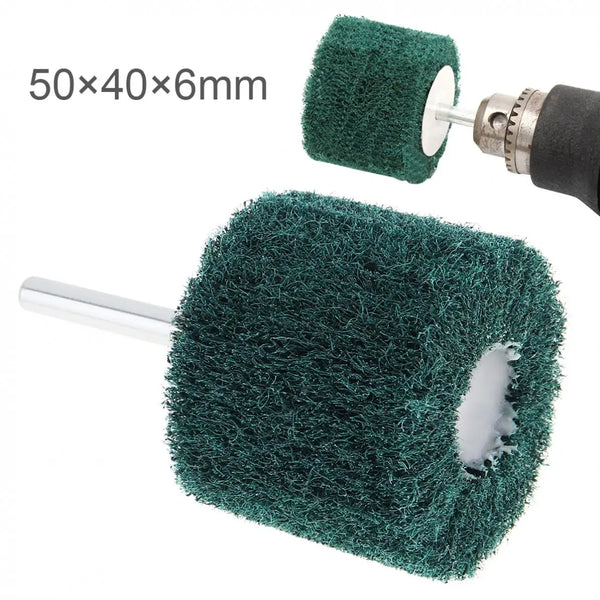 6MM Shank Flap Fiber Grinding Head Wheel Abrasive Mini Brush Drill Scouring Pad Nylon Polishing Grind Head Tool