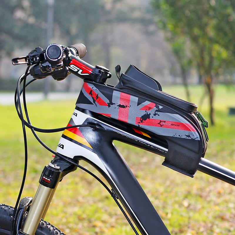Bicycle Bag MTB Road Bike Bag Rainproof Touch Screen Cycling Front Tube Frame Bag