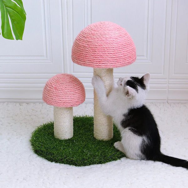 Cute Mushroom Cat Scratching Post Kitten Cat Scratcher Board Furniture Protect Sisal Rope Cat Scratching