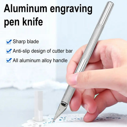 Engraving Handle Metal Scalpel Blades Non Slip Cutter Engraving Craft Blades