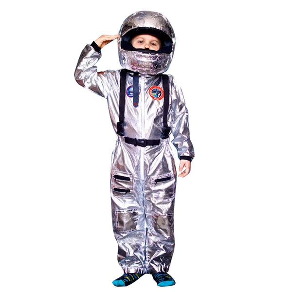 Silver Spaceman Jumpsuit Boys Astronaut Costume