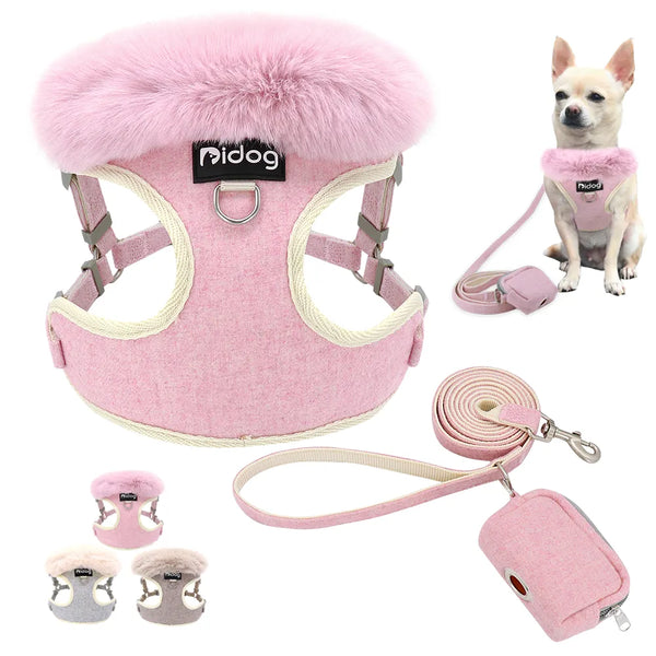 Soft Warm Pet Dog Cat Harness Leash Set Adjustable Puppy Kitten Harnesses Vest
