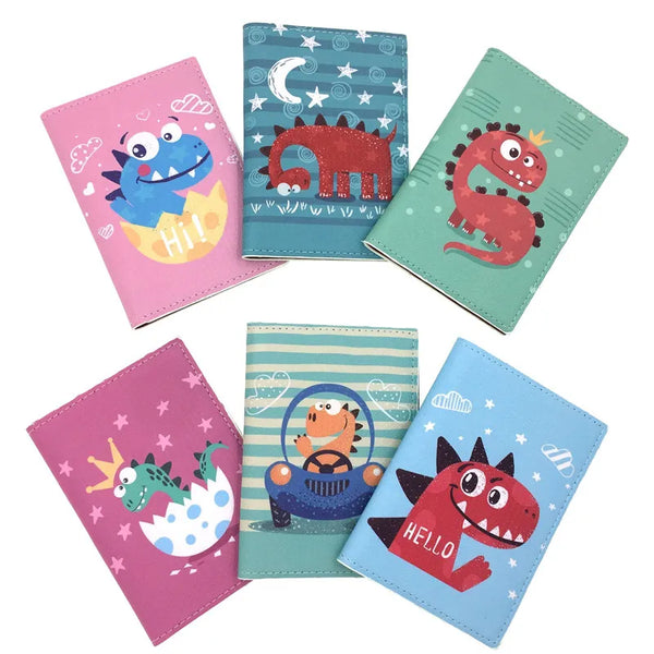 Cartoon Cartoon Dinosaur Passport Holder Pu Leather Travel Passport Cover