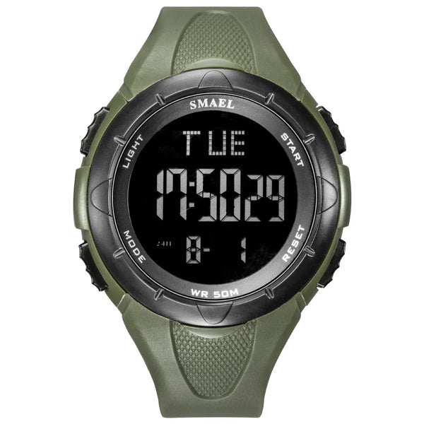 Digital Watch Men SMAEL 50M Waterproof Watches Led Clock Alarm Black Bracelet Stopwatch