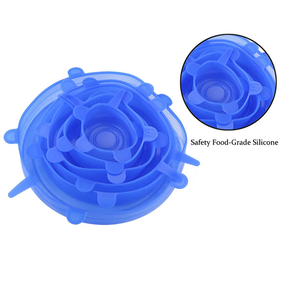 6pcs/set Silicone Lids Durable Reusable Food Save Cover
