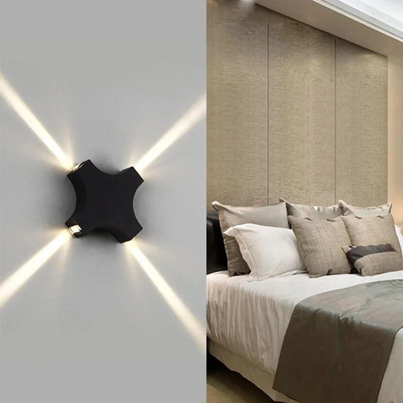 Modern Shining on all side LED wall lamp indoor and outdoor bedroom living room