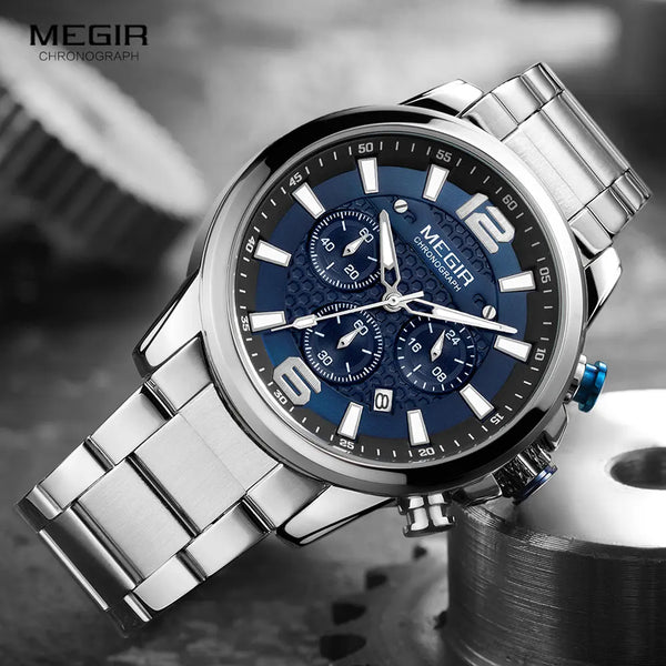 Luxury Watches Men  Stainless Steel Waterproof Luminous Wristwatch