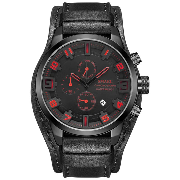 Casual Sport Watches Mens Luxury Military Leather Waterproof  Watch Man Clock