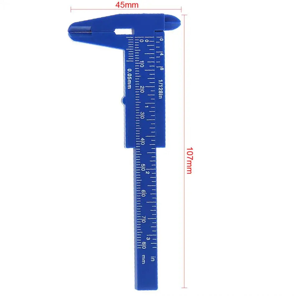 0-80mm Double Rule Scale Plastic Vernier Caliper Measuring Student Mini tool ruler DIY Tool