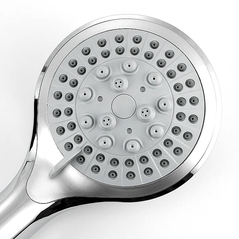 5 modes ABS plastic Bathroom shower head big panel round Chrome rain head Water saver
