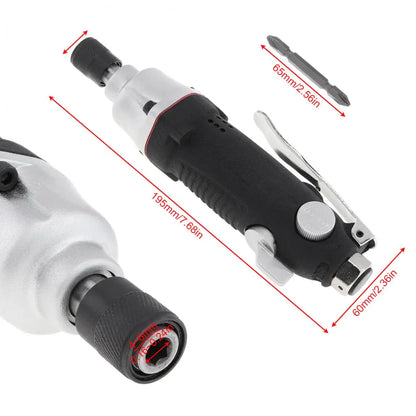 5H Straight Shank Pneumatic Air Screwdriver Pneumatic Tool with Double-headed Screwdriver Bit and Small Hook