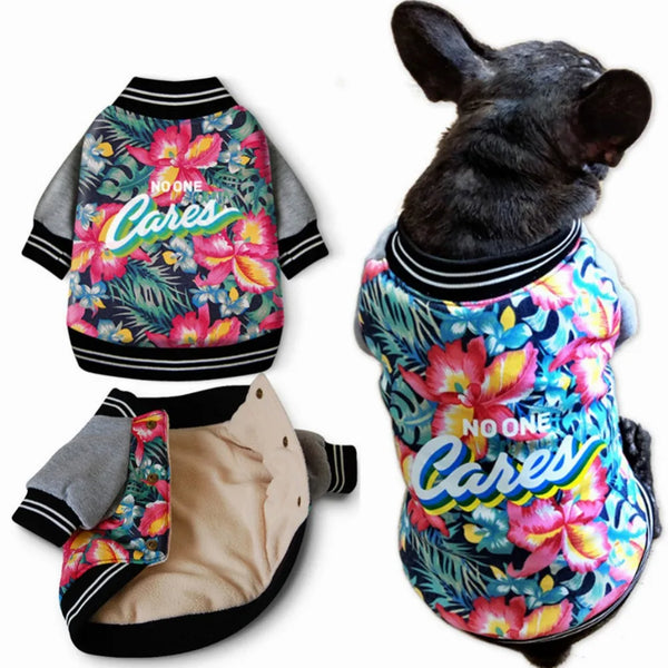 Dog Clothes Winter Coat Jacket Hawaii Aloha Pet Clothes Cotton Padded Warm Pet Jacket