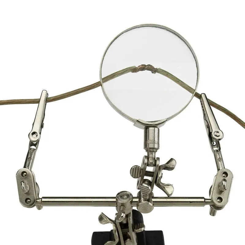Magnifying Helping Third Hand  Glass Auxiliary Clip Magnifier