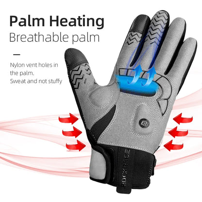 Warm Bicycle Women Men's Gloves Winter SBR Touch Screen USB Heated Gloves