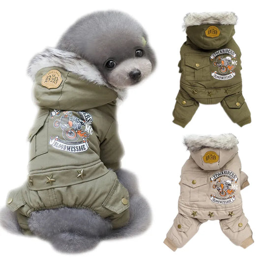 Dog Clothes Winter Warm Puppy Pet Coat Fashion Printed Jackets