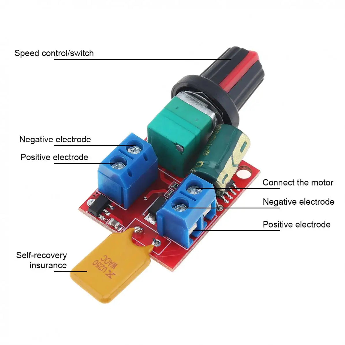 5A 90W PWM 3-35V DC Motor Speed Controller Speed Governor