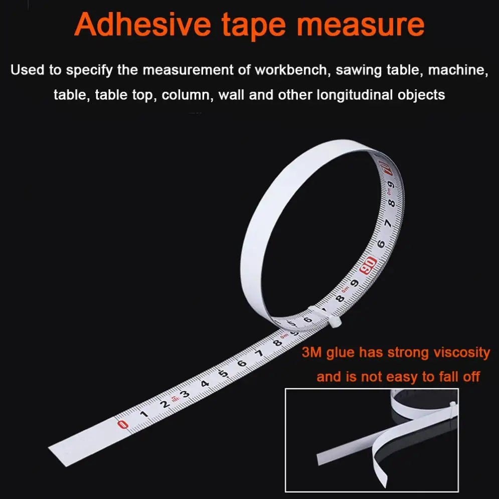 Tape Measures 1-5m Stainless Steel Viscous Scale Tape Measure Self Adhesive Metric Scale Ruler