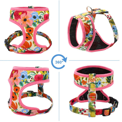 Cute Printed Chihuahua French Bulldog Harness Adjustable Puppy Cat Harness
