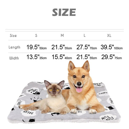 Winter Pet Dog Bed Mat Soft Fleece Puppycat Blanket Dog Mattress Beds