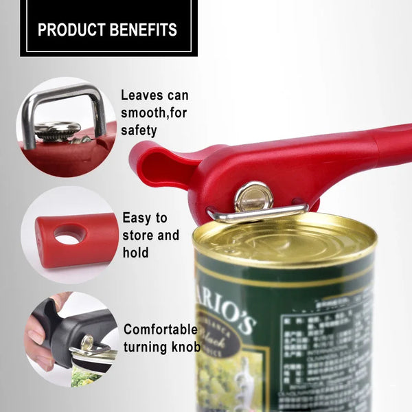 1pc Plastic Professional Kitchen Tool Safety Hand-actuated Can Opener