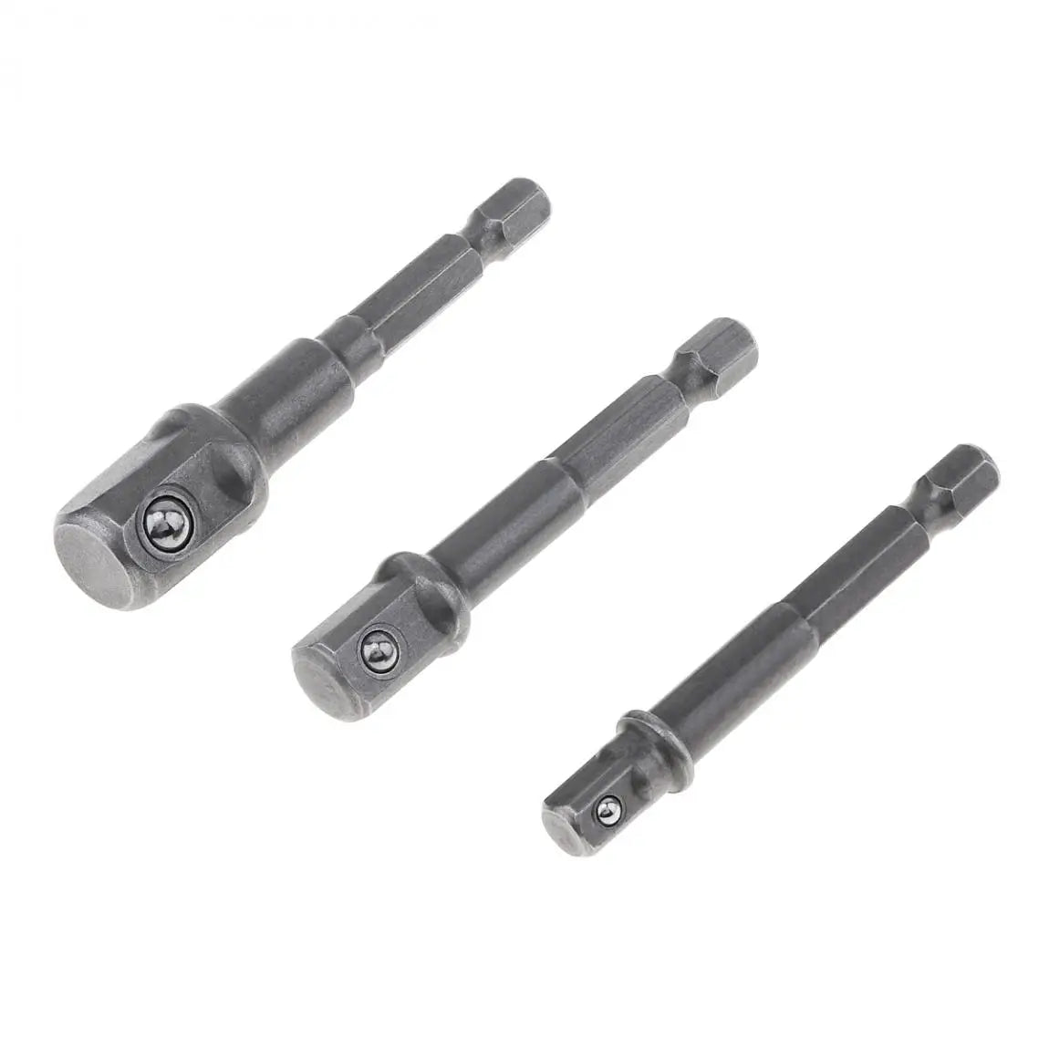 3pcs 1/4" 3/8" 1/2" Driver Adapter Nut Driver Sockets Impact Hex Shank Extension