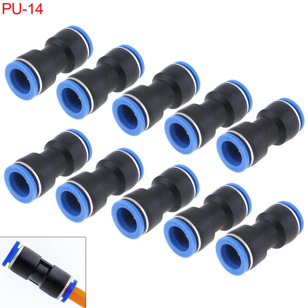 10PCS/lot 14MM PU-14 Plastic Straight Through Quick Connector Pneumatic Insertion Air Tube fit