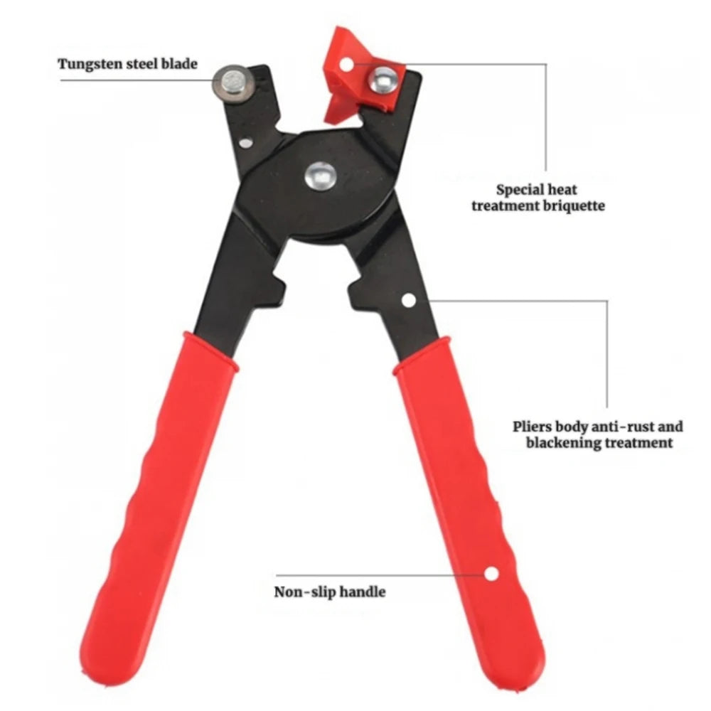 Glass Tile Mosaic Nippers Heavy Duty Double Round Wheel Glass Flat Nose Trimming Clamp Pliers