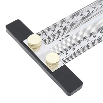 400mm Precision Marking Stainless Steel T Hole Ruler Scribing Gauge Rule Measuring Tool with Automatic Pencil