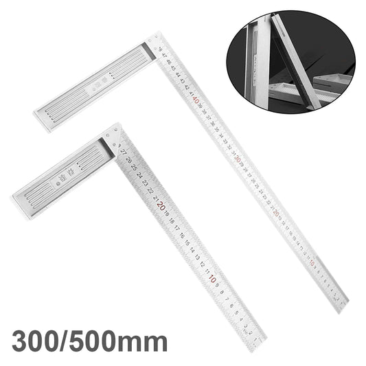 1 Piece Angle Rulers 300mm / 500mm Stainless Steel 90 Degree Right Angle Ruler